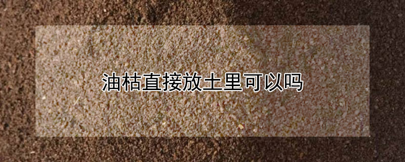 油枯直接放土里可以嗎